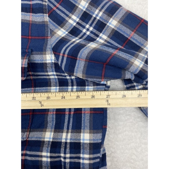 LL Bean Mens Fleece Lined Plaid Flannel Button Shirt Jacket Size XL Regular - Picture 4 of 5